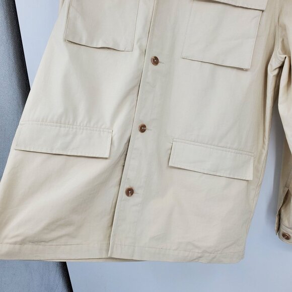 Line of Trade Khaki Utility Button Up Long Sleeve Chore Shirt Size Large - Picture 7 of 10